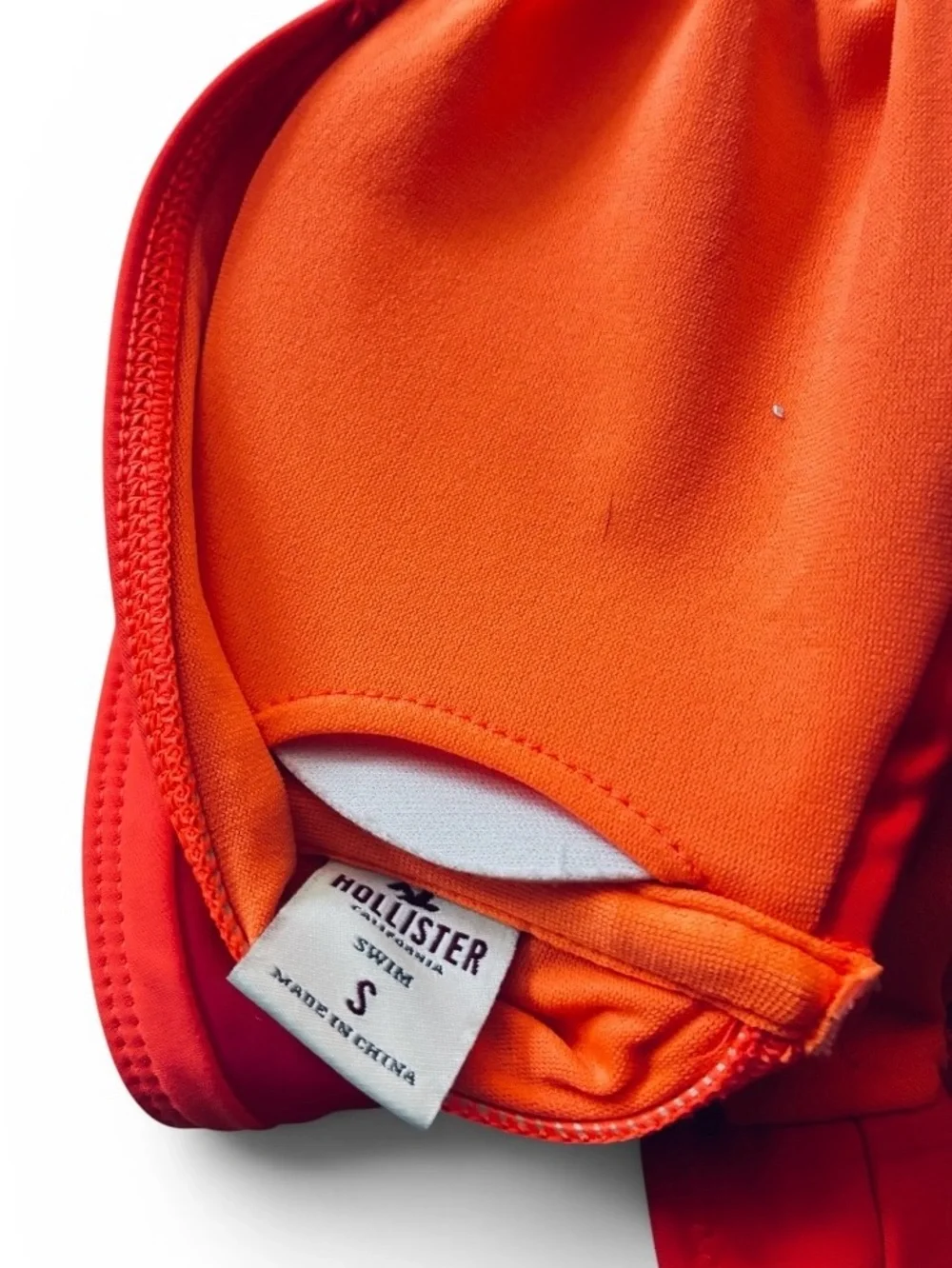 Hollister Colorblock Bikini Set – Pink & Orange – Top Small / Bottom Medium